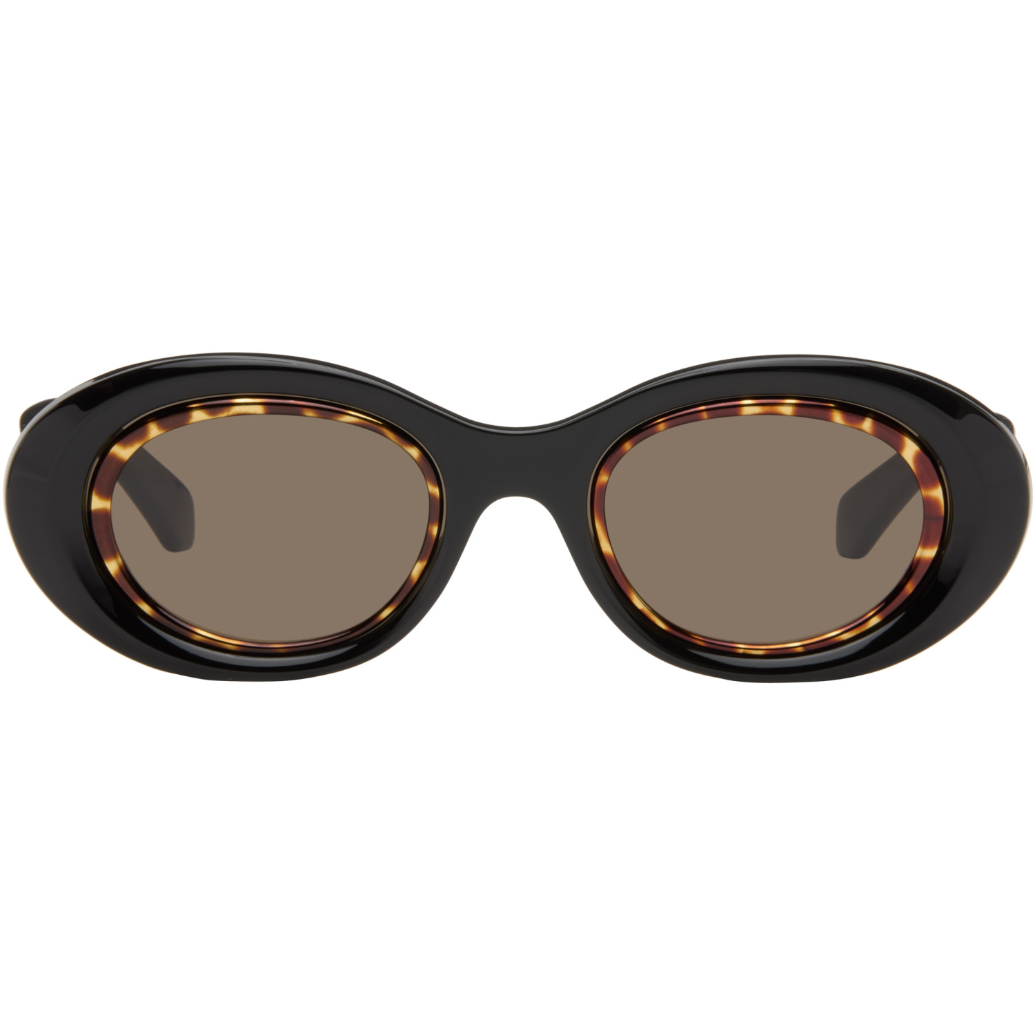 LOEWE Black Mini Anagram Oval Sunglasses