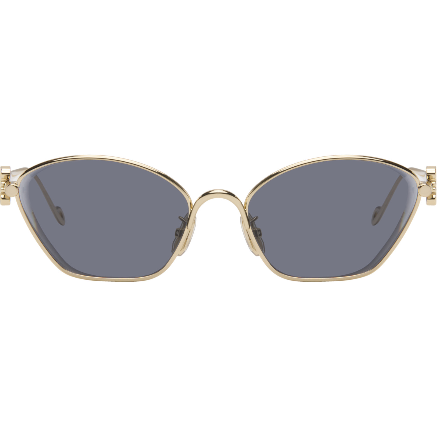 LOEWE Gold Anagram Hexagonal Sunglasses