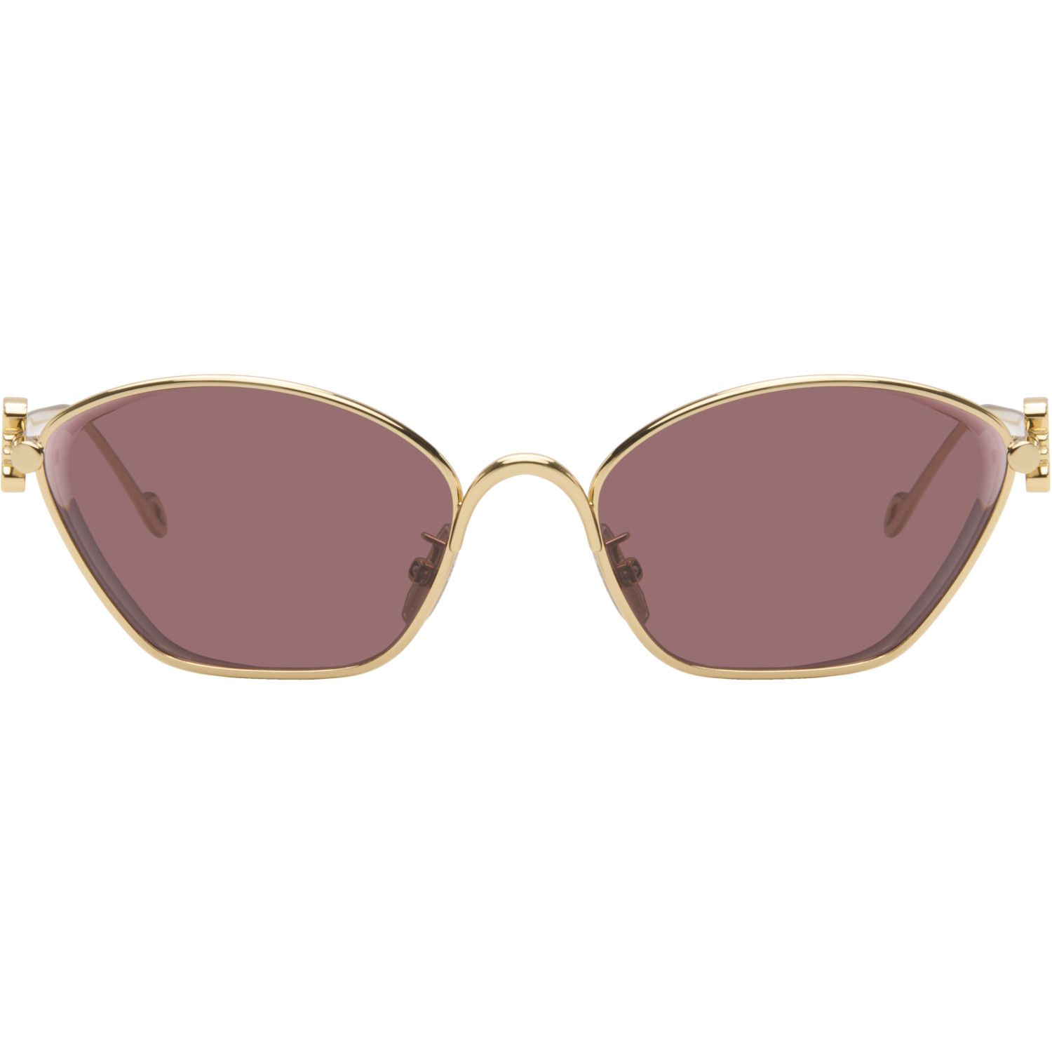 LOEWE Gold Anagram Hexagonal Sunglasses