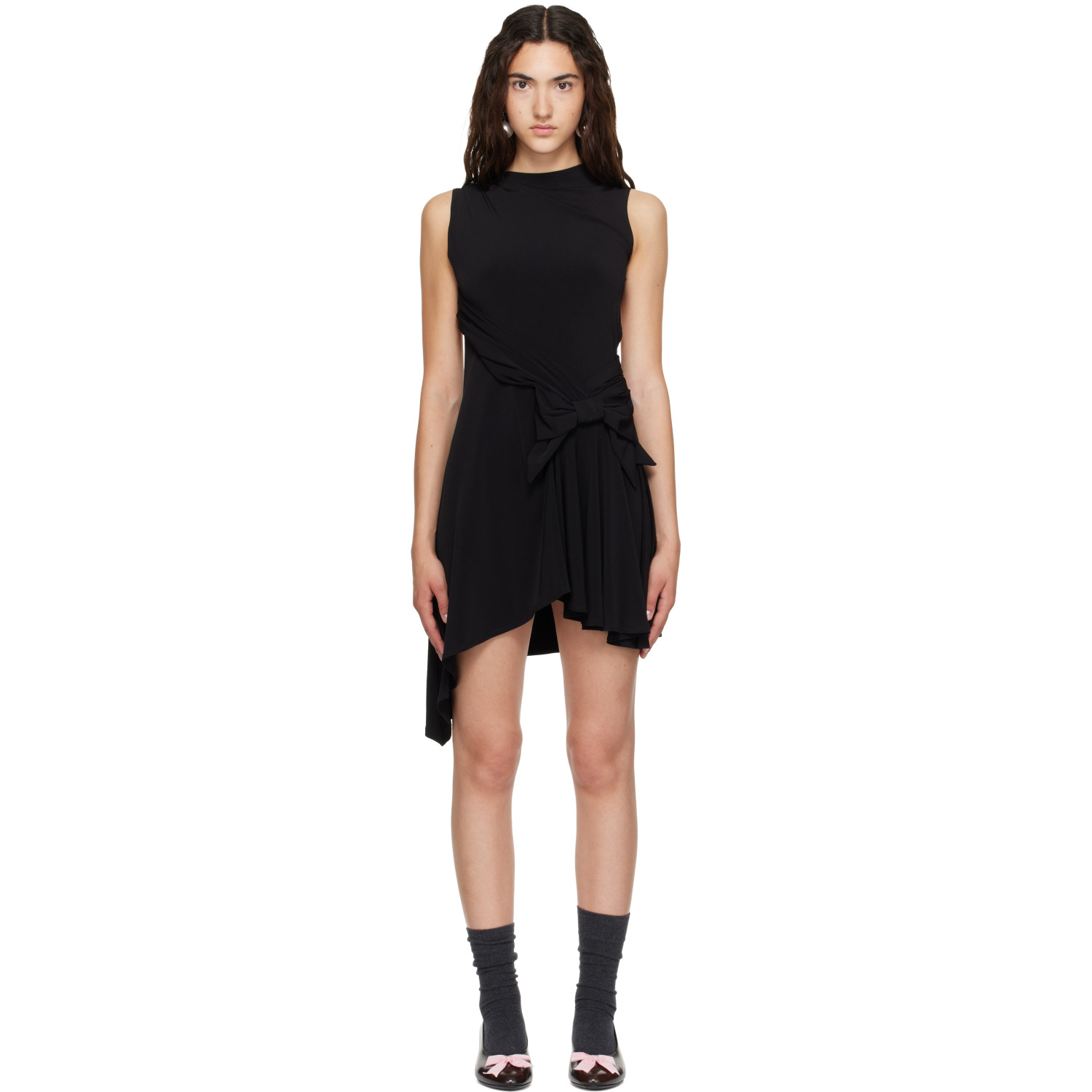 Sandy Liang Black Cello Minidress