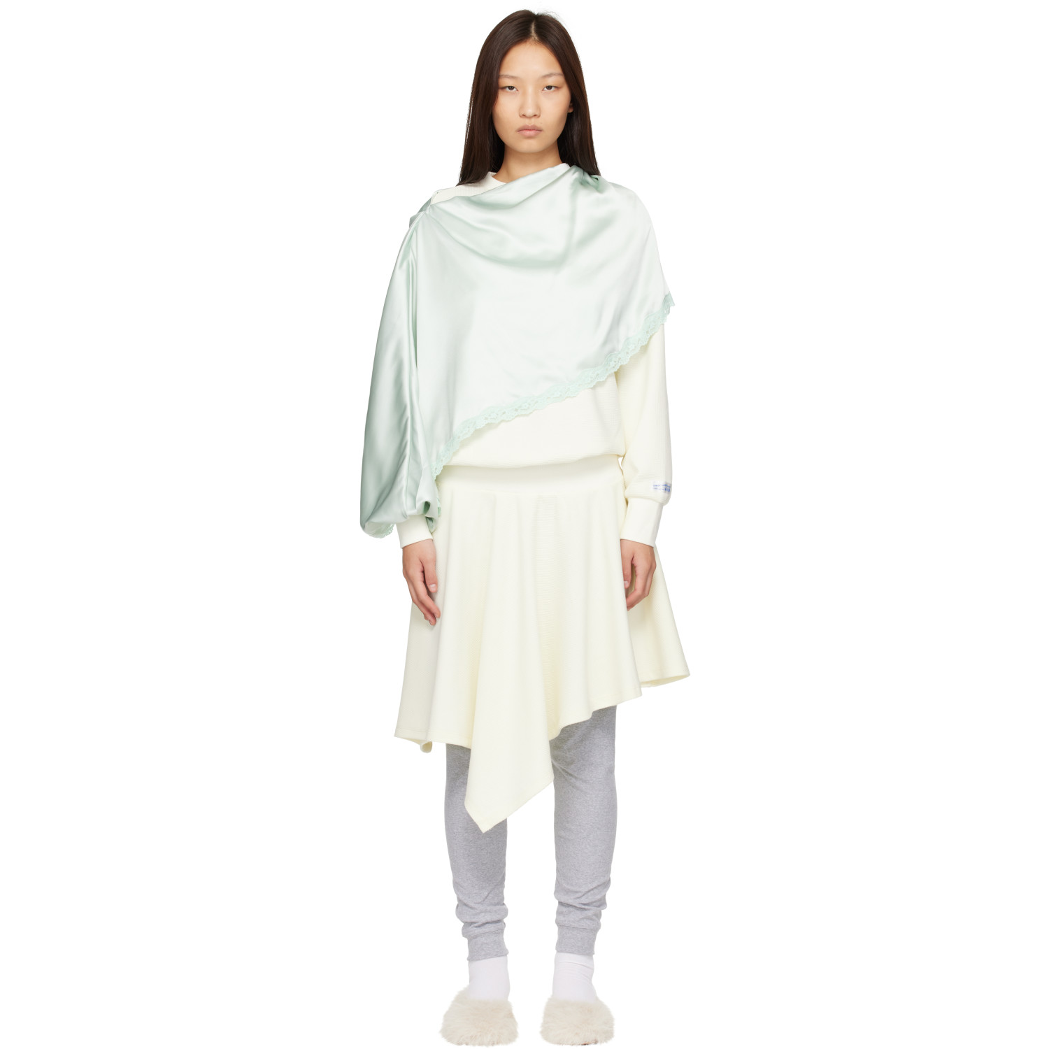 Sandy Liang Off-White Tulsa Midi Dress