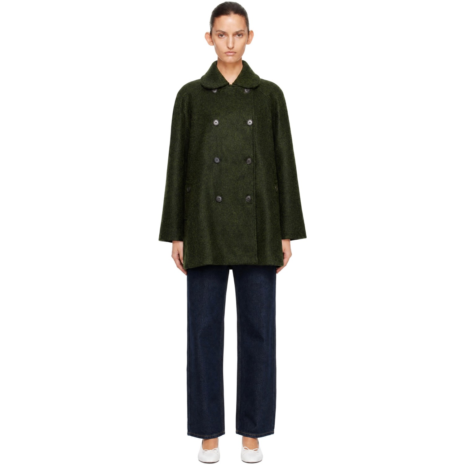 Sandy Liang Green Huxley Trench Coat