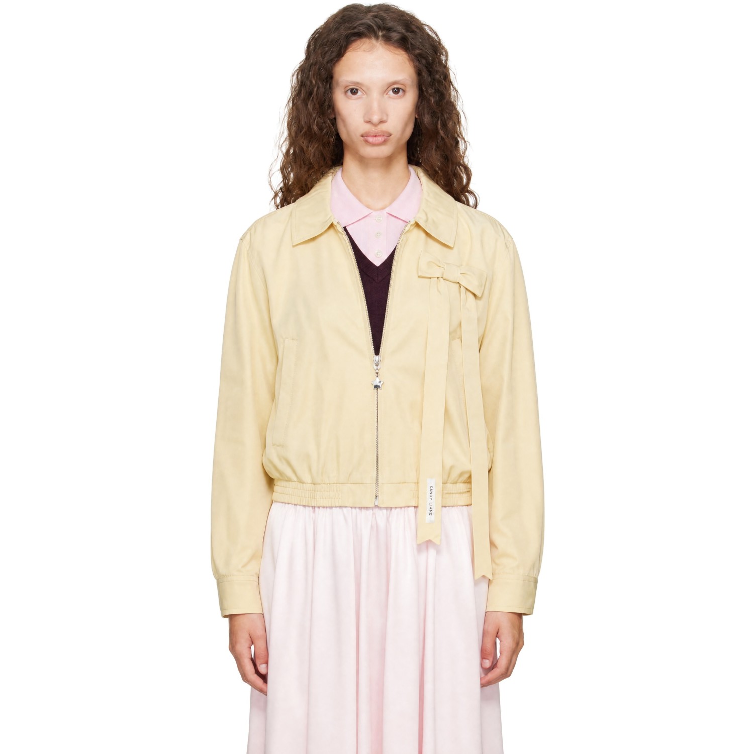 Sandy Liang Beige Darcy Jacket