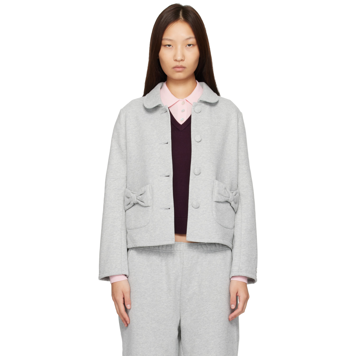 Sandy Liang Gray Knoll Jacket