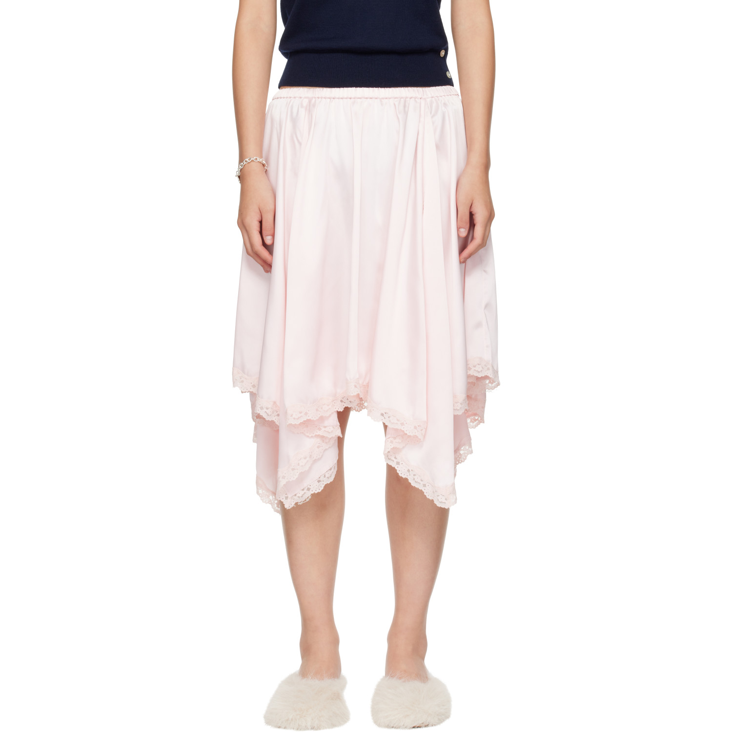 Sandy Liang Pink Sophie Midi Skirt