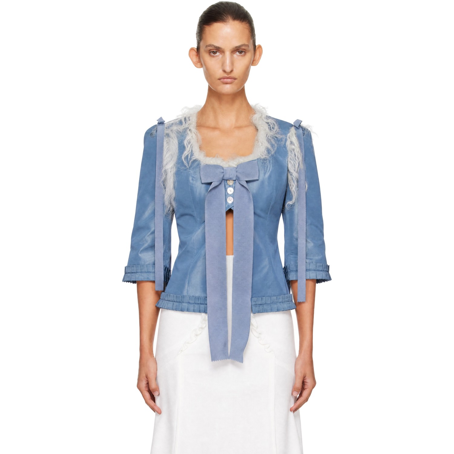 Sandy Liang Blue Josie Blouse