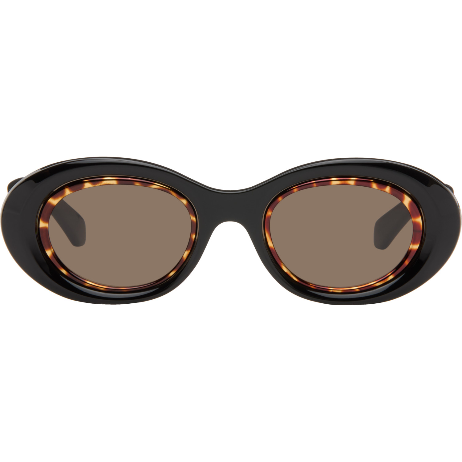 LOEWE Black Mini Anagram Oval Sunglasses