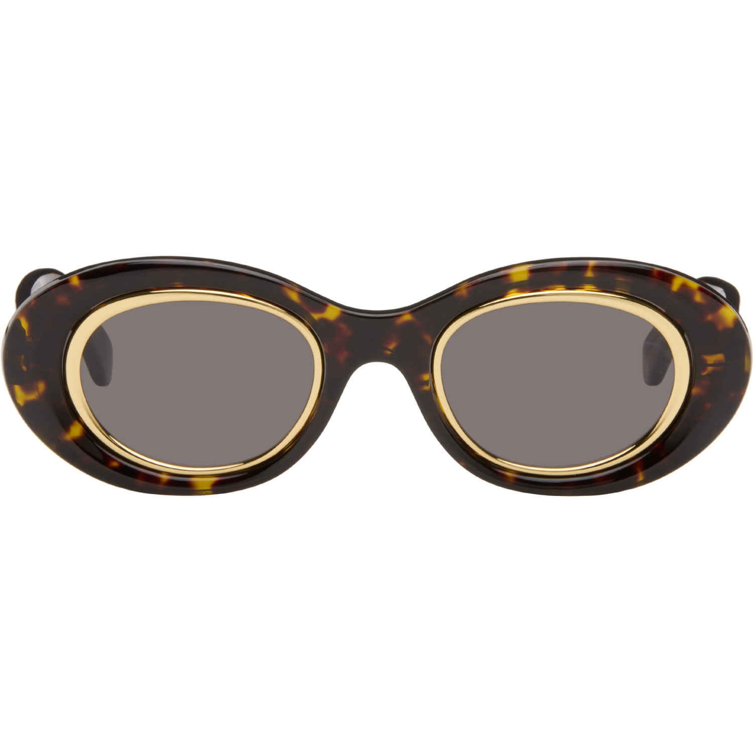 LOEWE Brown Mini Anagram Oval Sunglasses