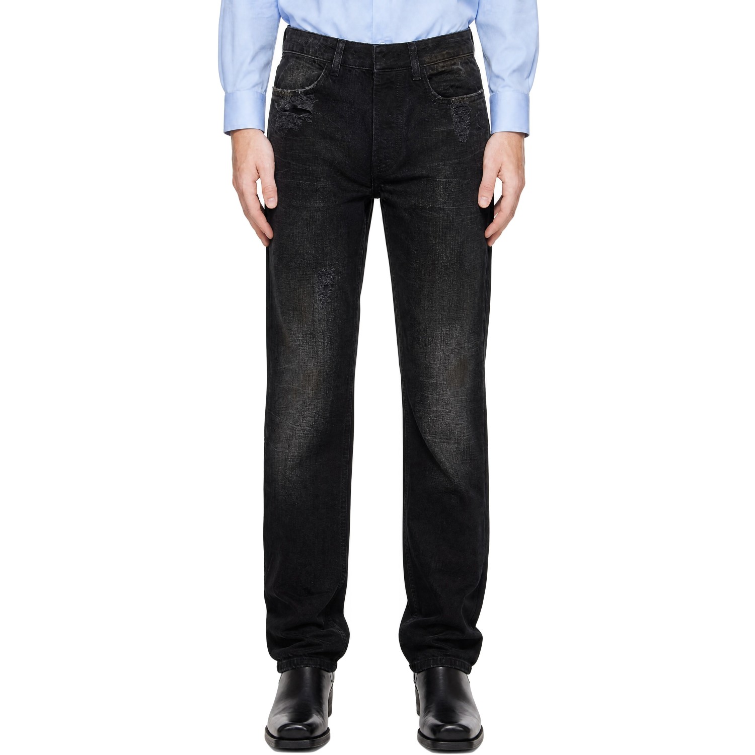 Aaron Esh Black Distressed Jeans