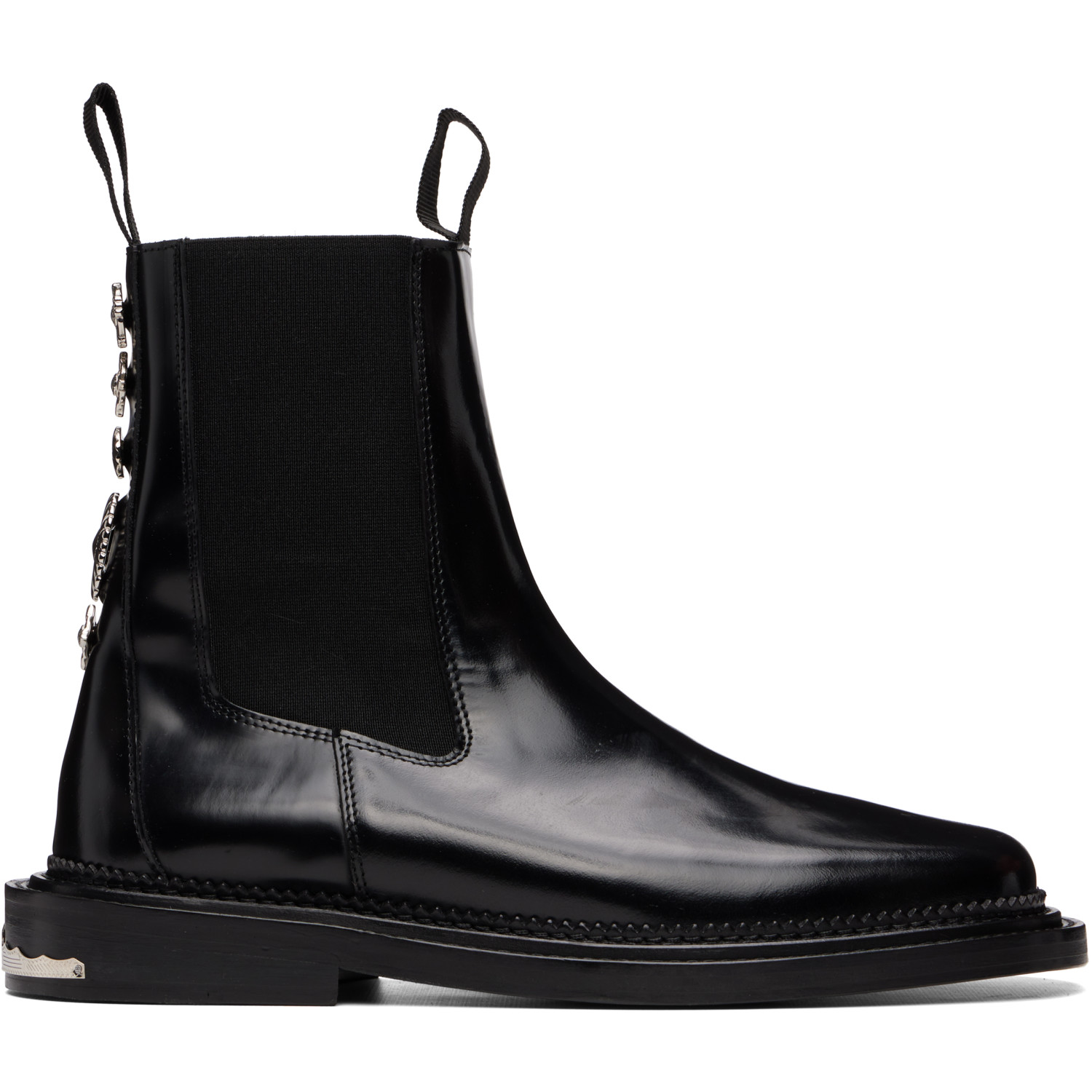 Toga Virilis Black Leather Chelsea Boots