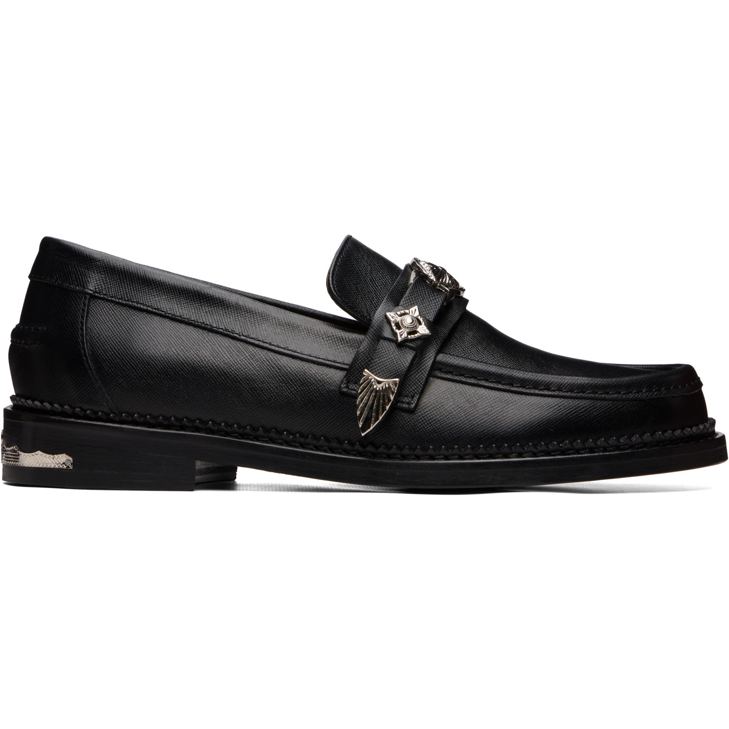 Toga Virilis SSENSE Exclusive Black Saffiano Classic Loafers