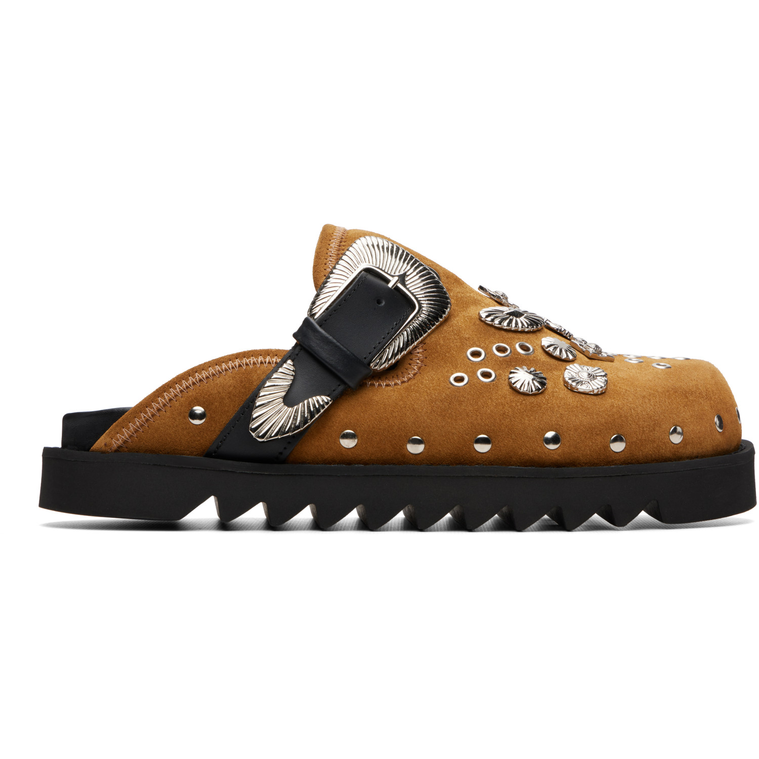 Toga Virilis SSENSE Exclusive Tan Eyelet Metal Sabot Slip-on Loafers