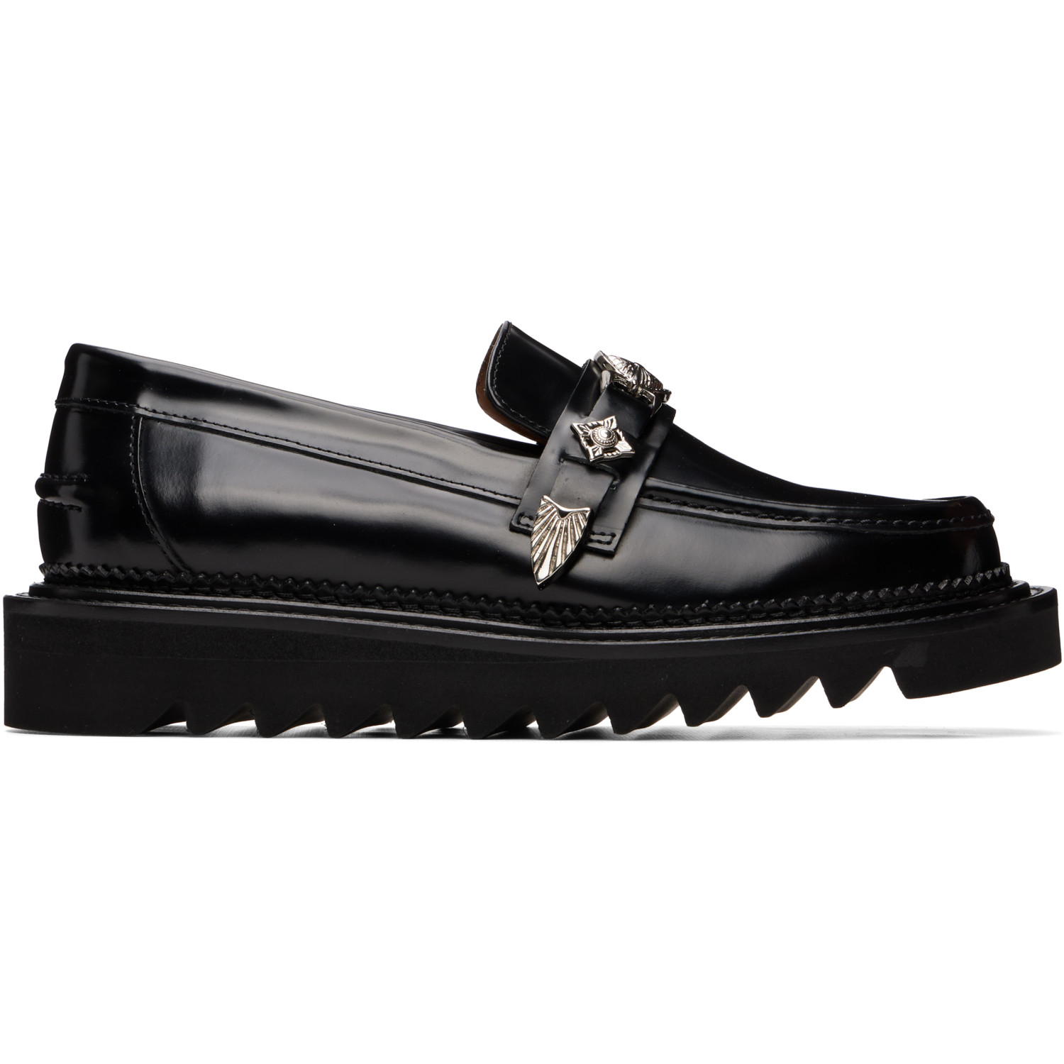Toga Virilis Black Leather Loafers