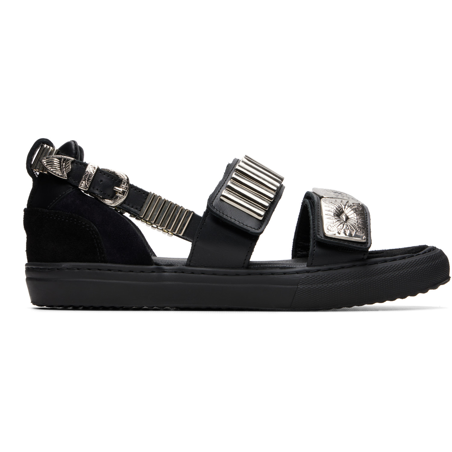 Toga Virilis Black Metal Sneaker Sandals