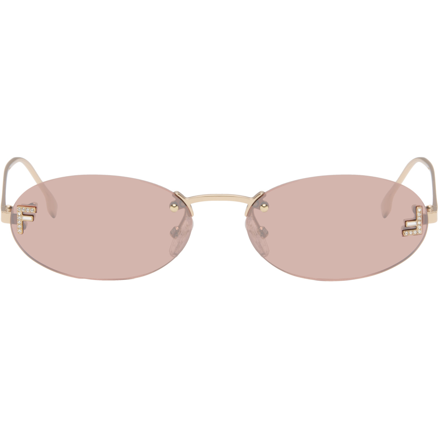 Fendi Gold 'Fendi First' Crystal Sunglasses
