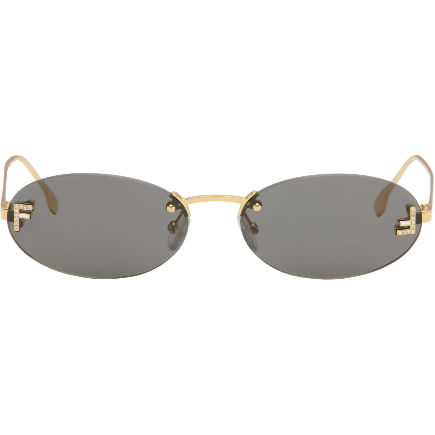 Fendi Gold 'Fendi First' Crystal Sunglasses