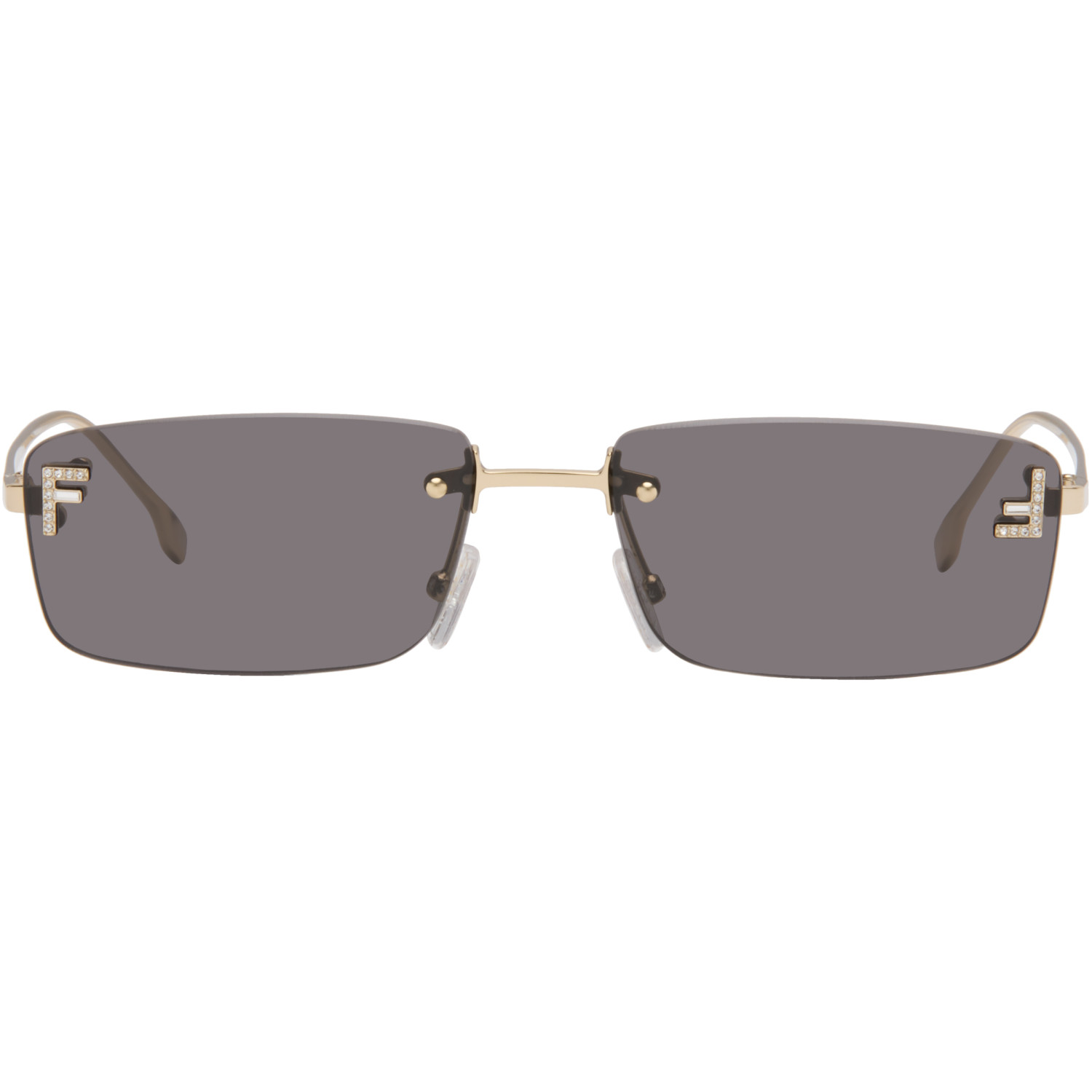 Fendi Gold 'Fendi First' Crystal Sunglasses