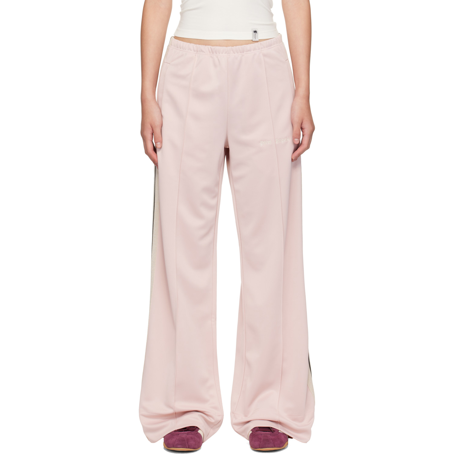 Palm Angels Pink Classic Logo Track Loose Pants