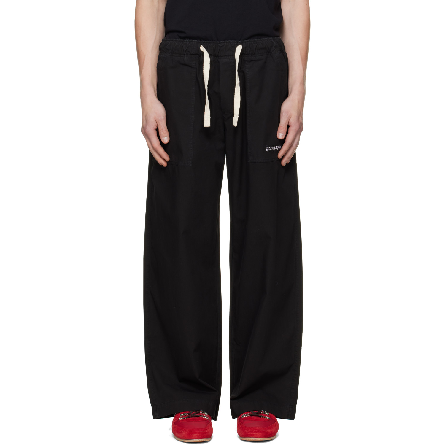 Palm Angels Black Classic Logo Loose Trousers