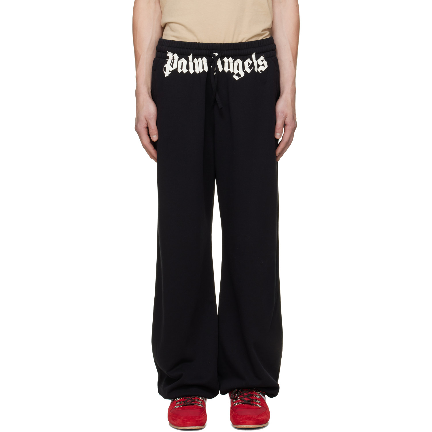 Palm Angels Black Waist Logo Sweatpants