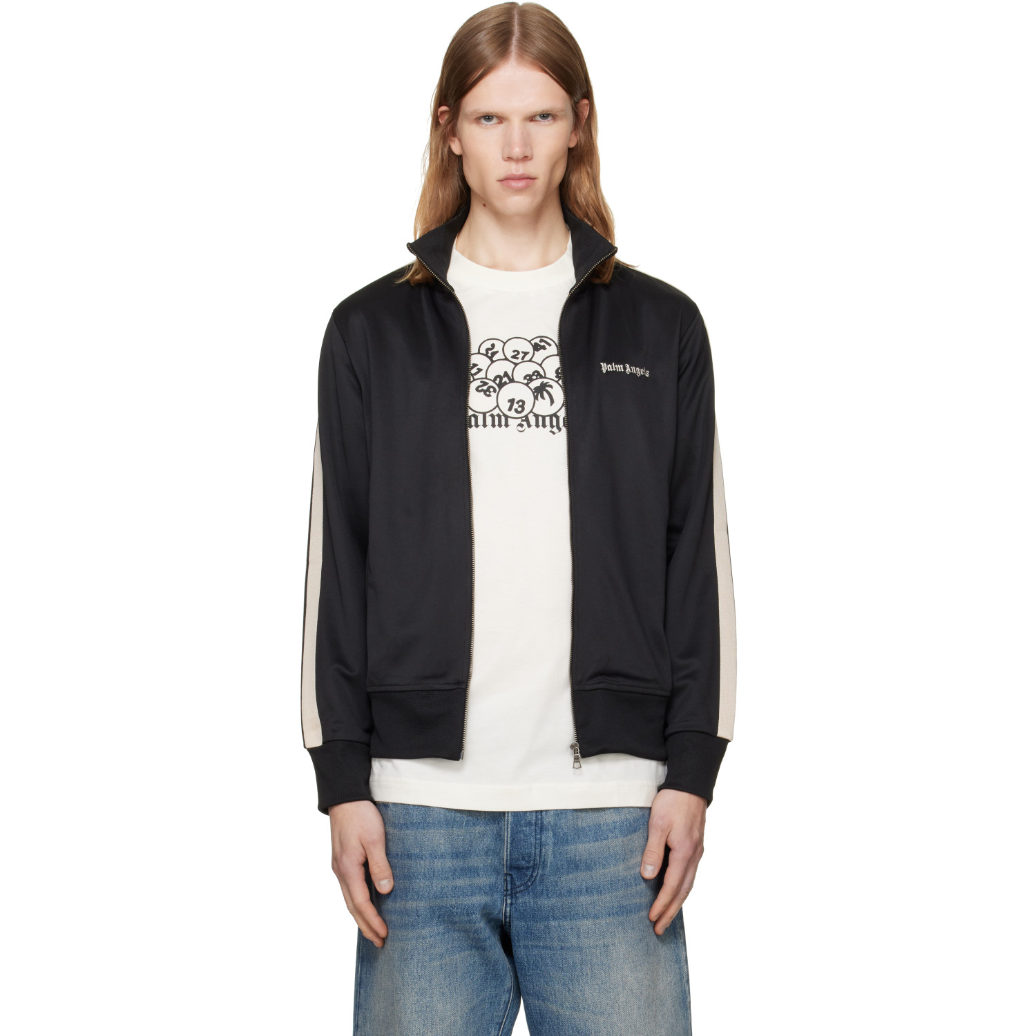 Palm Angels Black Classic Logo Track Jacket