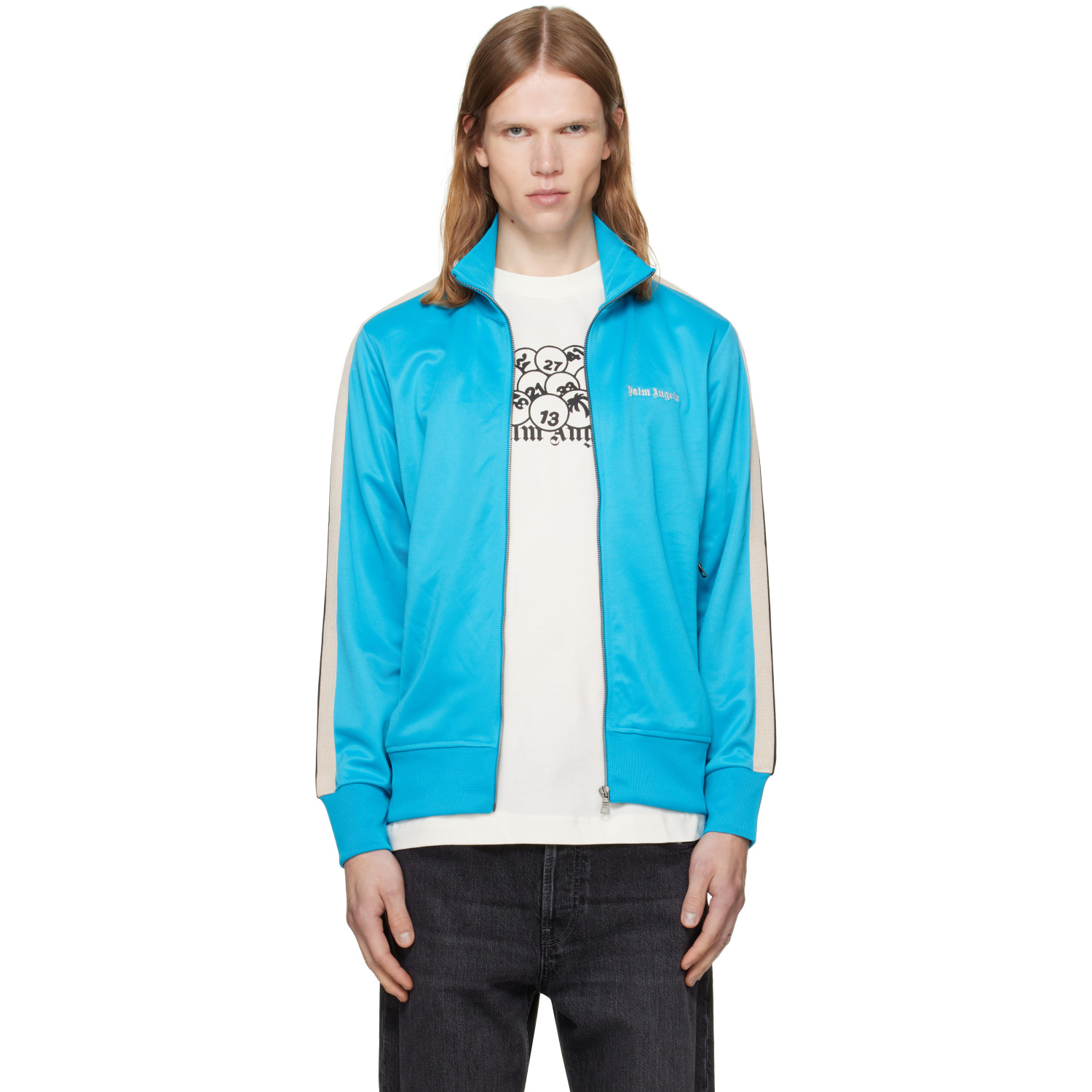 Palm Angels Blue Classic Logo Track Jacket