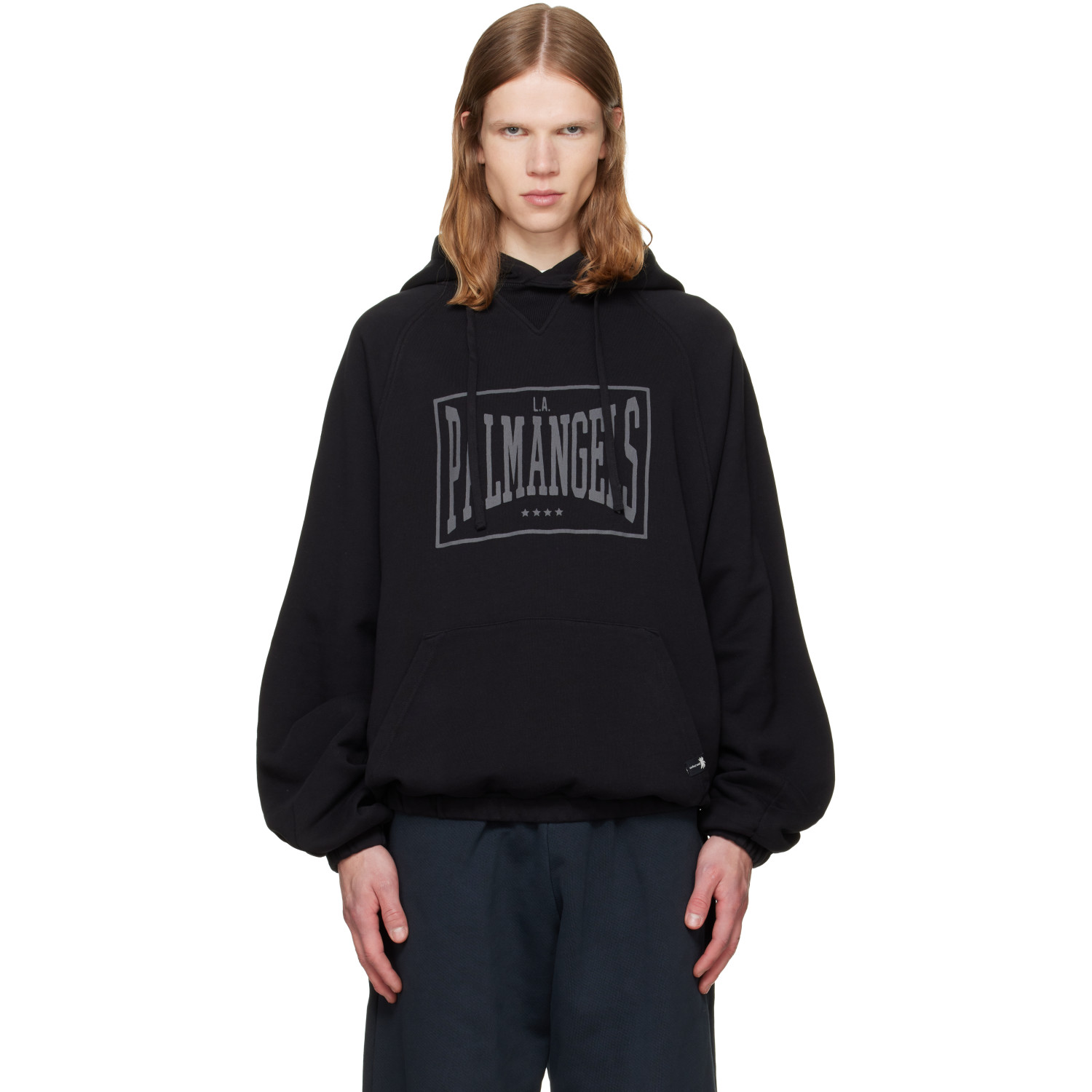 Palm Angels Black Vintage Box Logo Loose Hoodie
