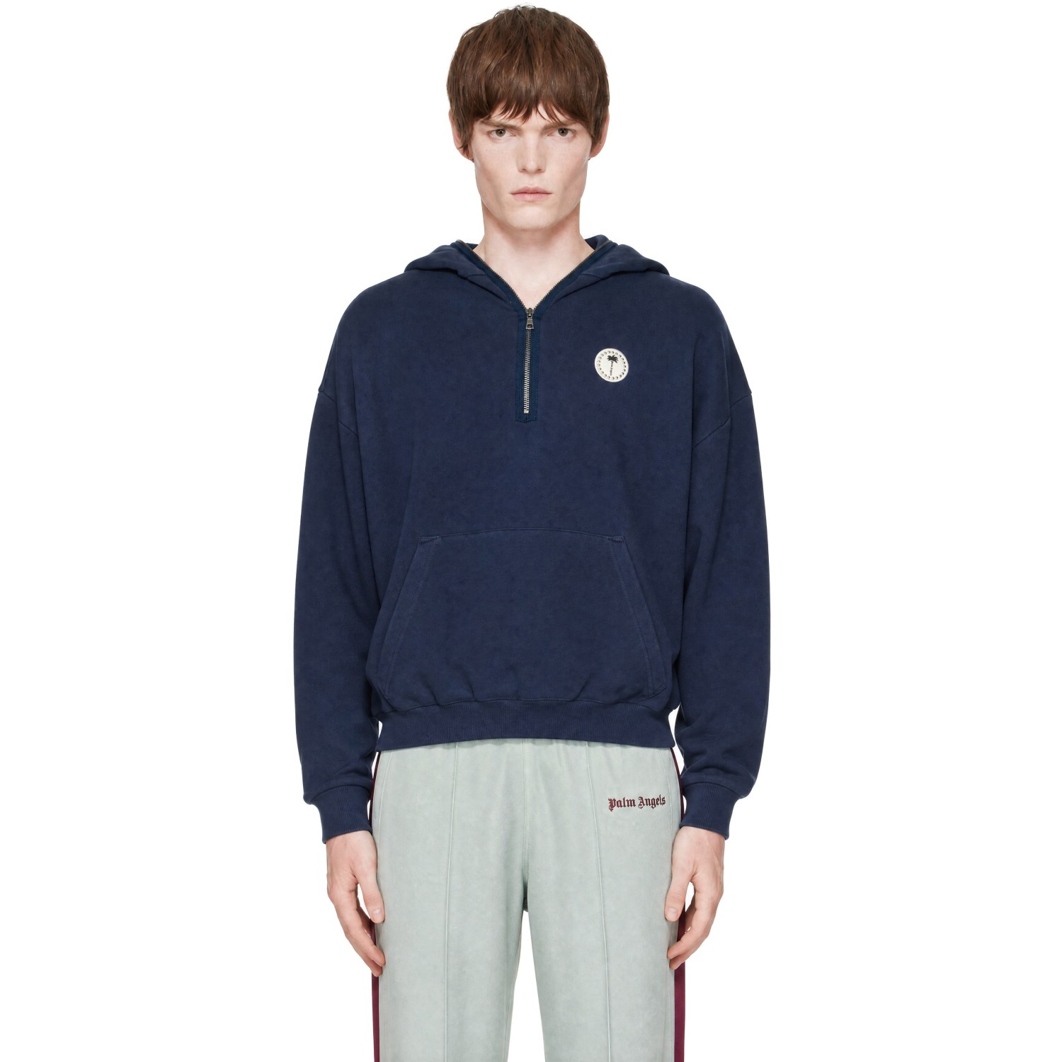 Palm Angels Navy Palm Deco Loose Hoodie