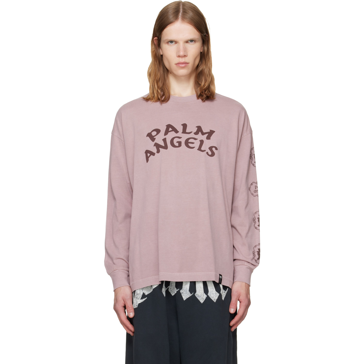 Palm Angels Pink Devil Herald Long Sleeve T-shirt