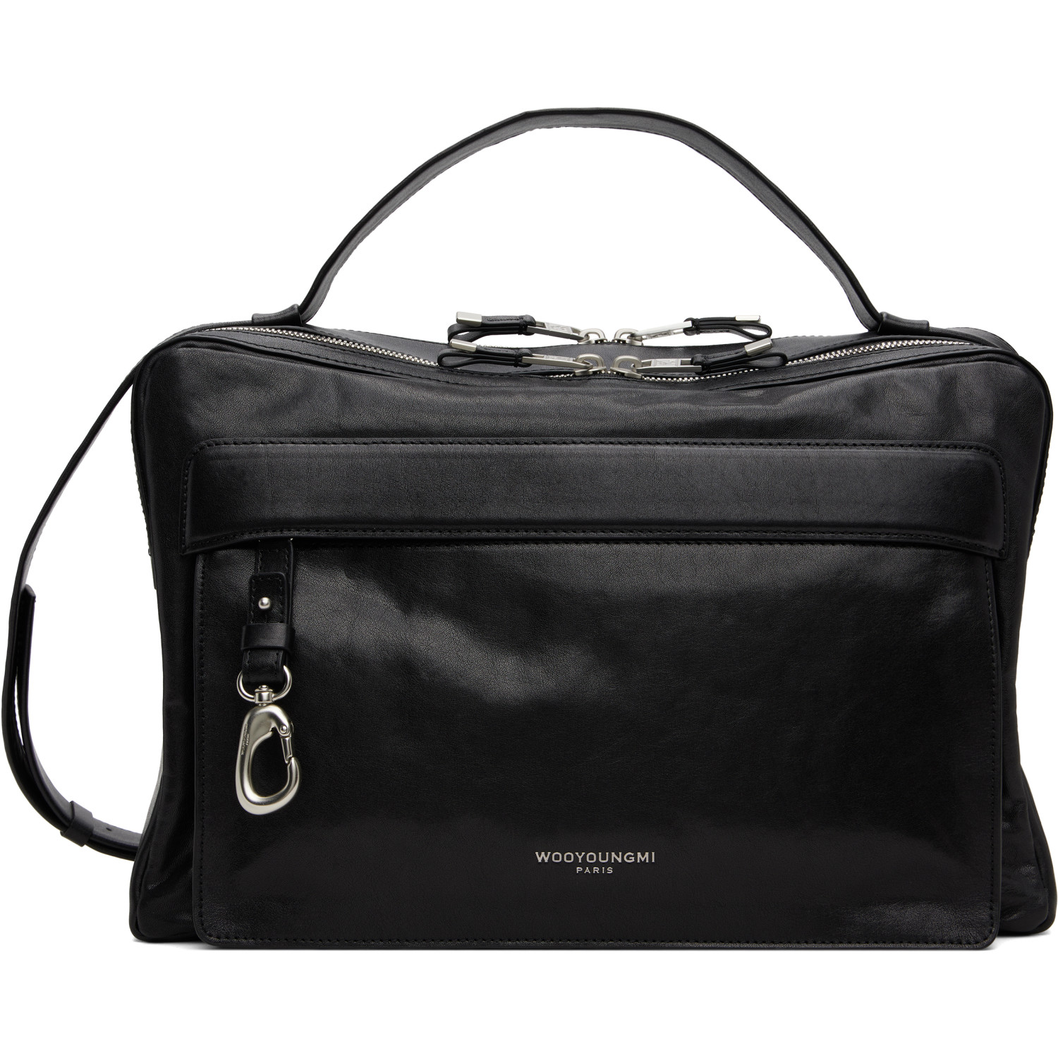 WOOYOUNGMI Black Leather Crossbody Bag
