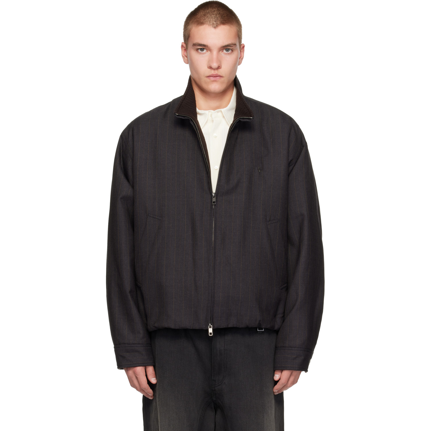 WOOYOUNGMI Gray Striped Jacket