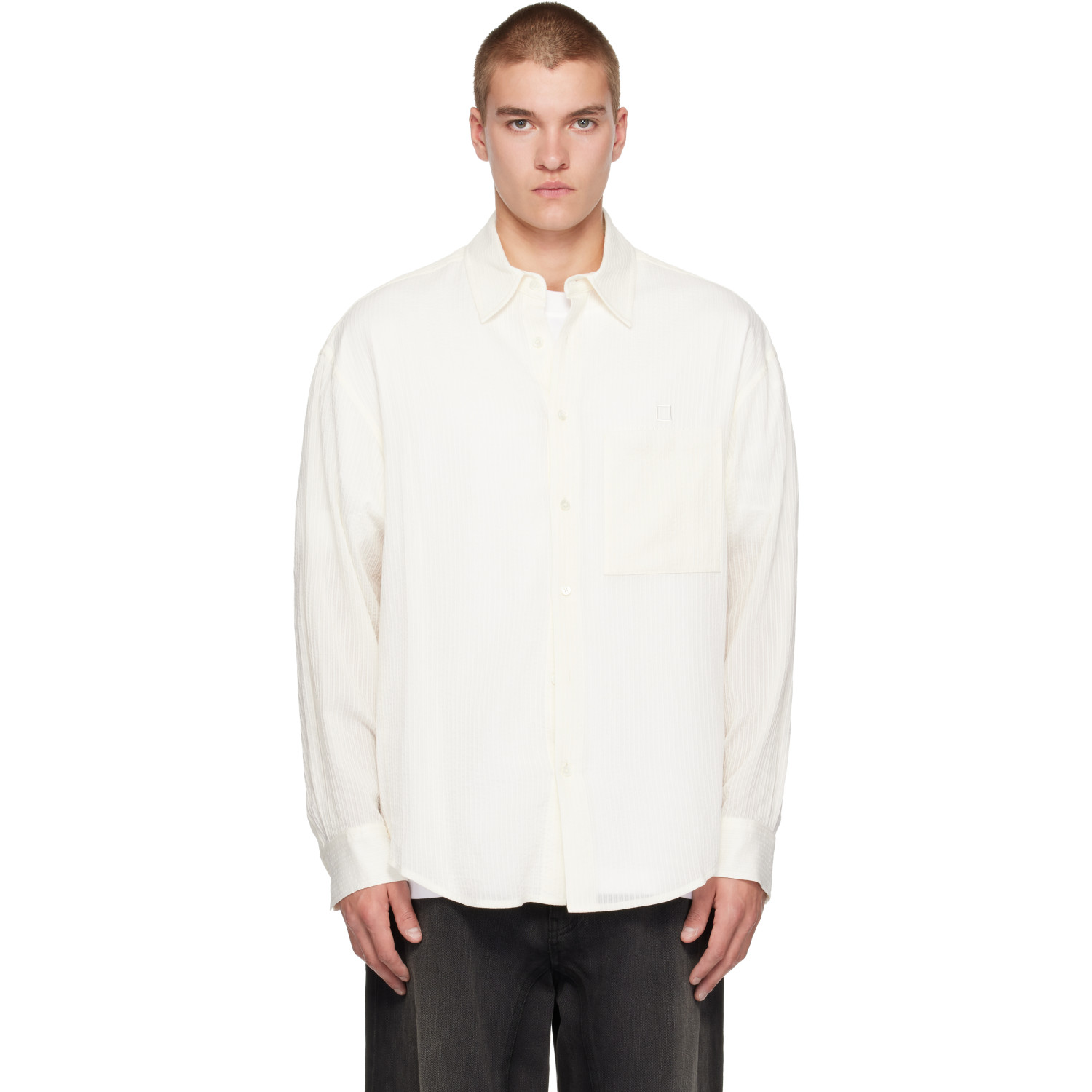 WOOYOUNGMI White Pattern Stripe Shirt