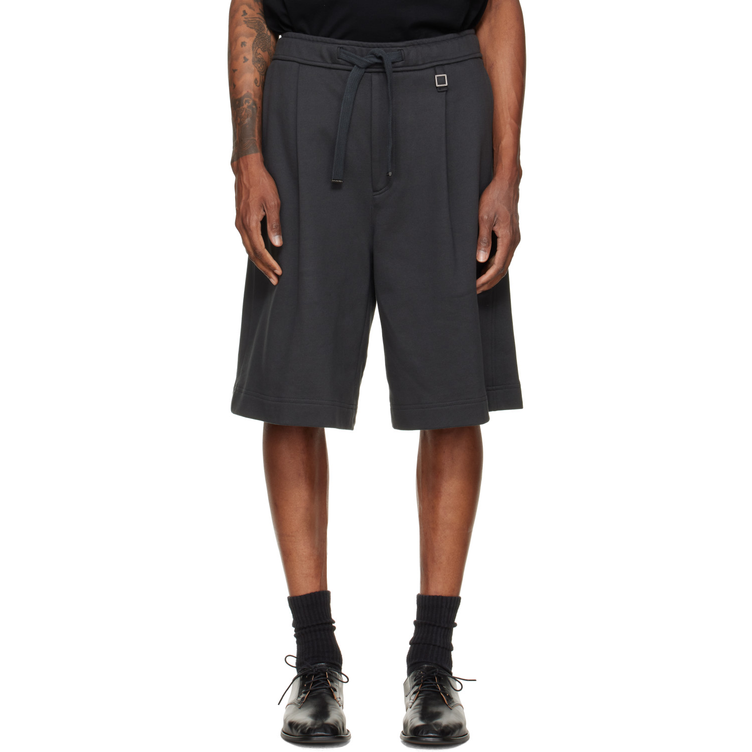 WOOYOUNGMI Gray Single-Pleat Cotton Shorts