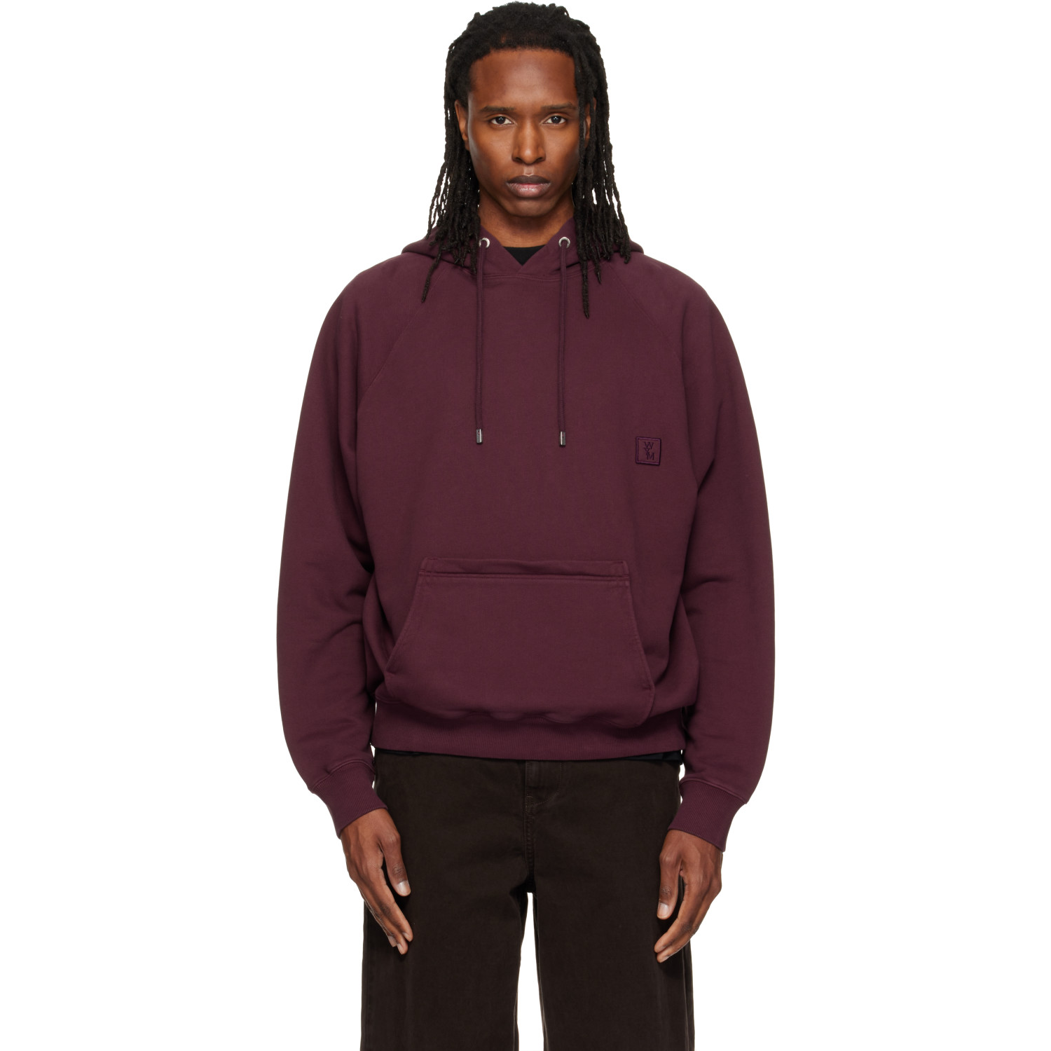 WOOYOUNGMI Burgundy Logo Hoodie