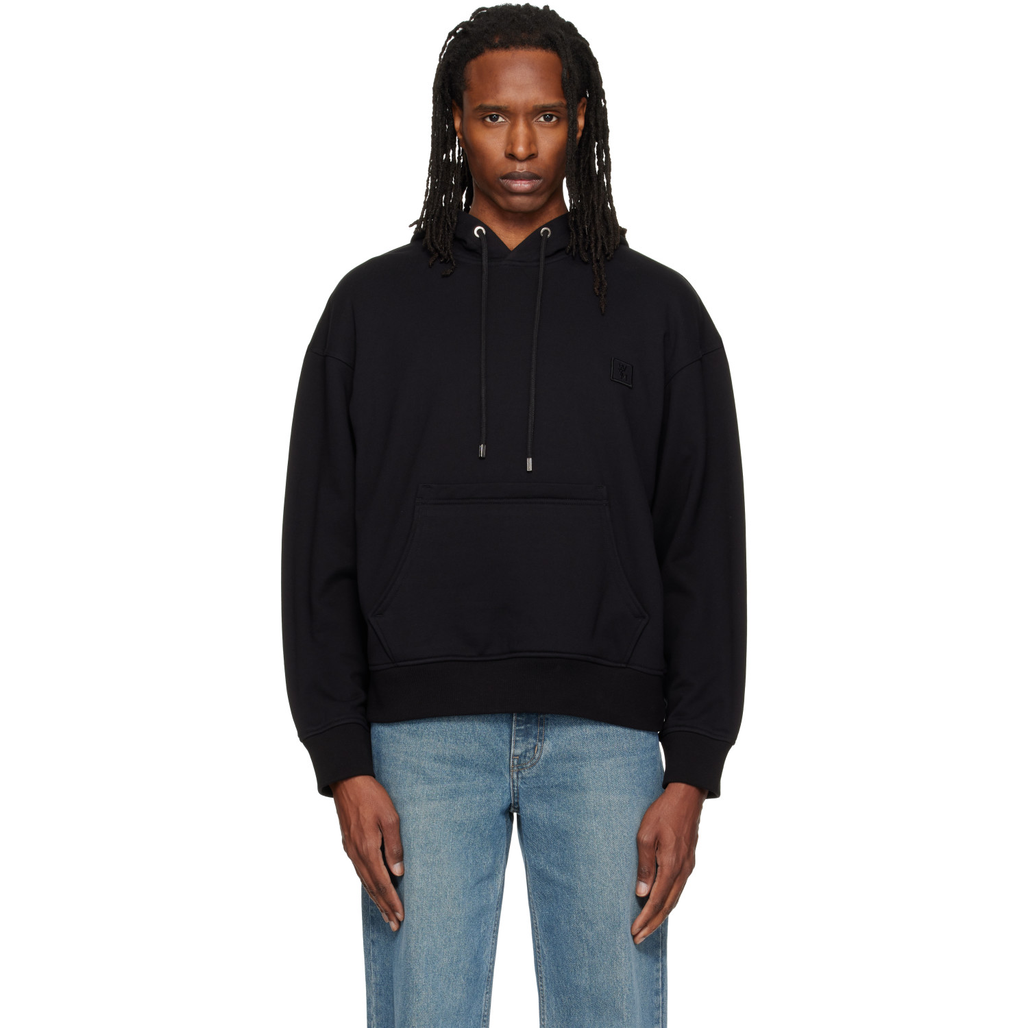 WOOYOUNGMI Black Flower Back Logo Hoodie