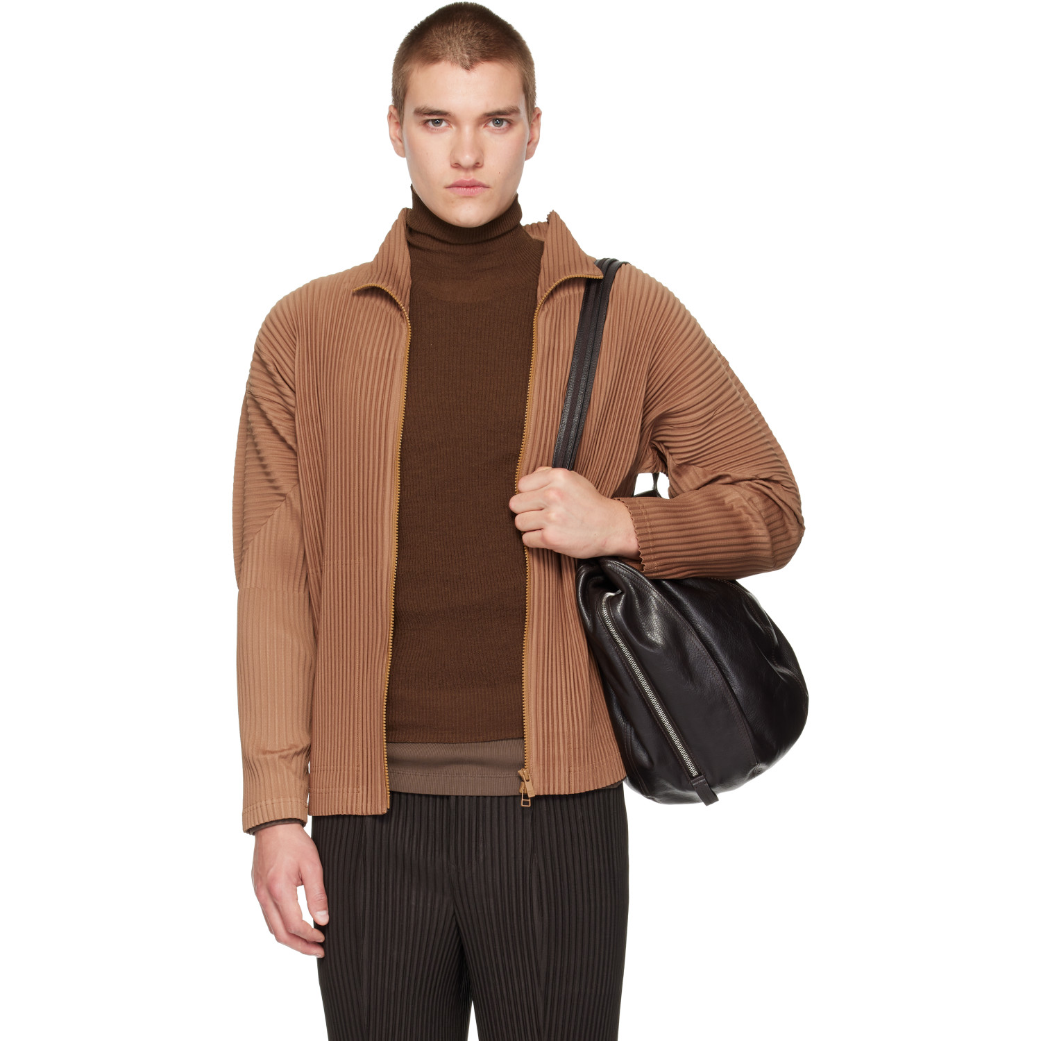 HOMME PLISSÉ ISSEY MIYAKE Brown Color Pleats 2 Jacket