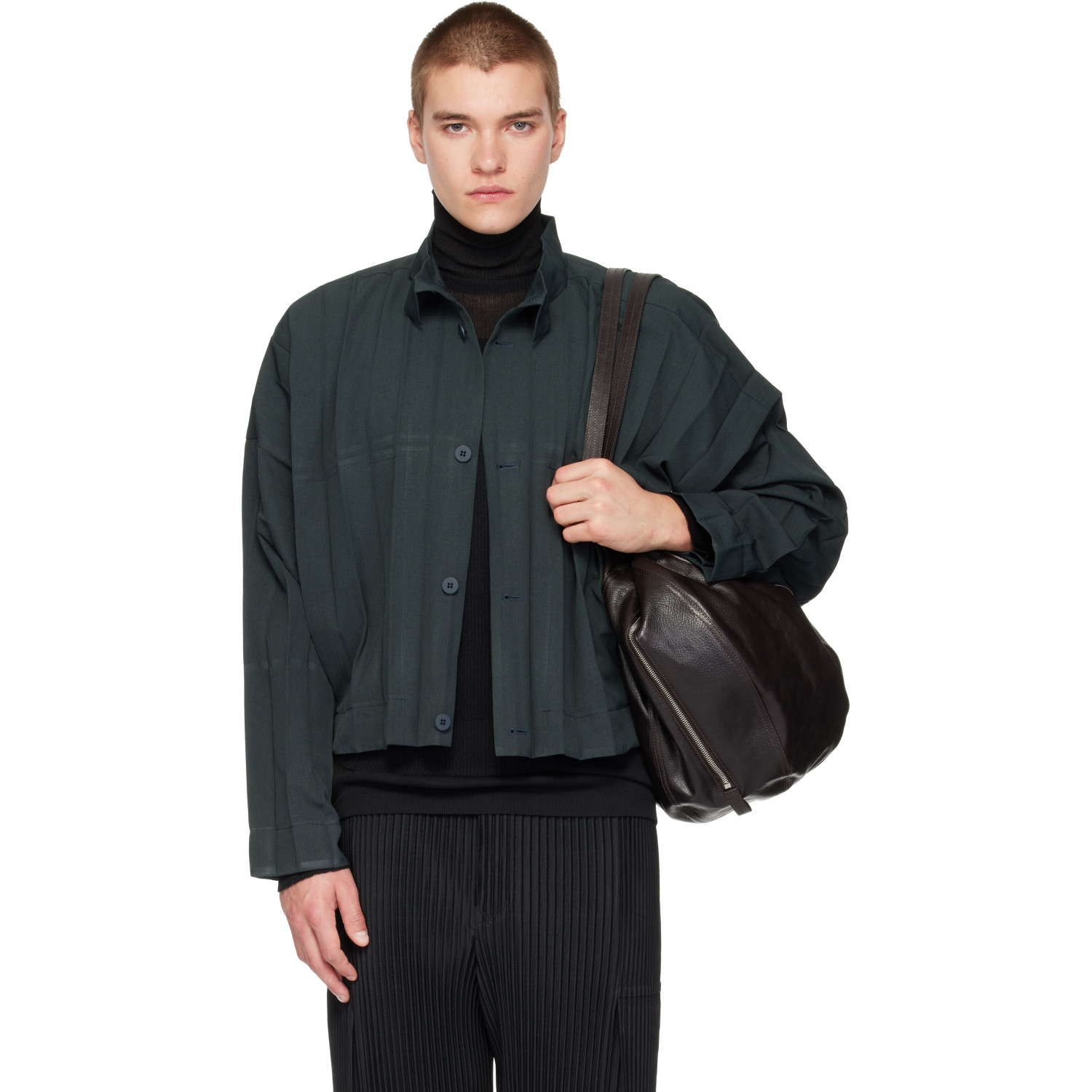 HOMME PLISSÉ ISSEY MIYAKE Green Edge Ensemble Jacket