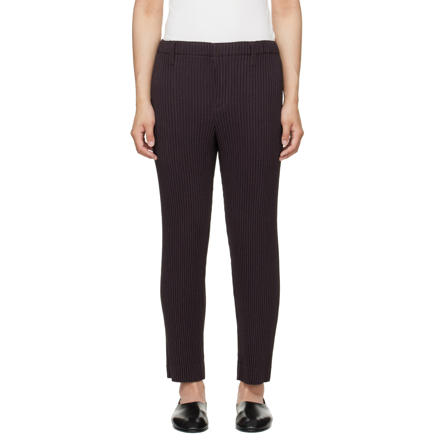 HOMME PLISSÉ ISSEY MIYAKE Brown Linen Like Trousers