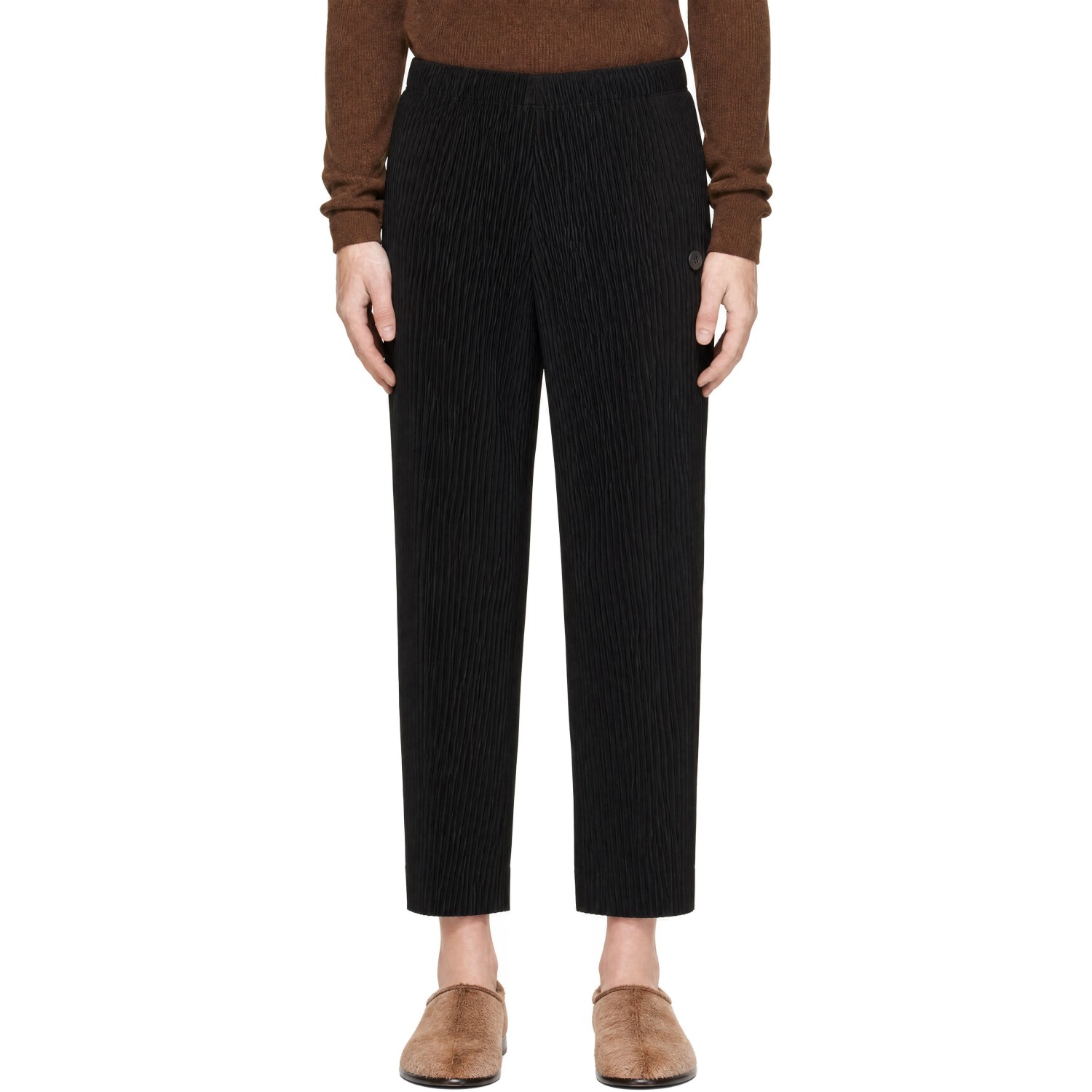 HOMME PLISSÉ ISSEY MIYAKE Black September Slash Trousers
