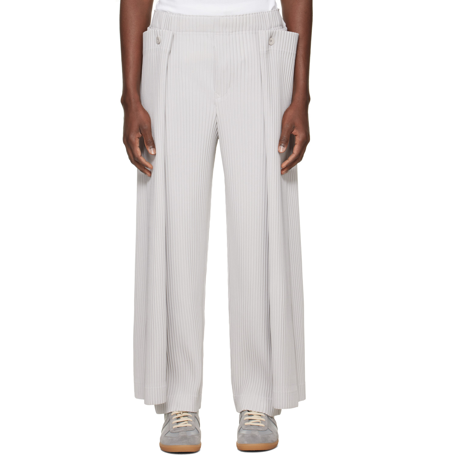HOMME PLISSÉ ISSEY MIYAKE Gray Motion Blur Trousers