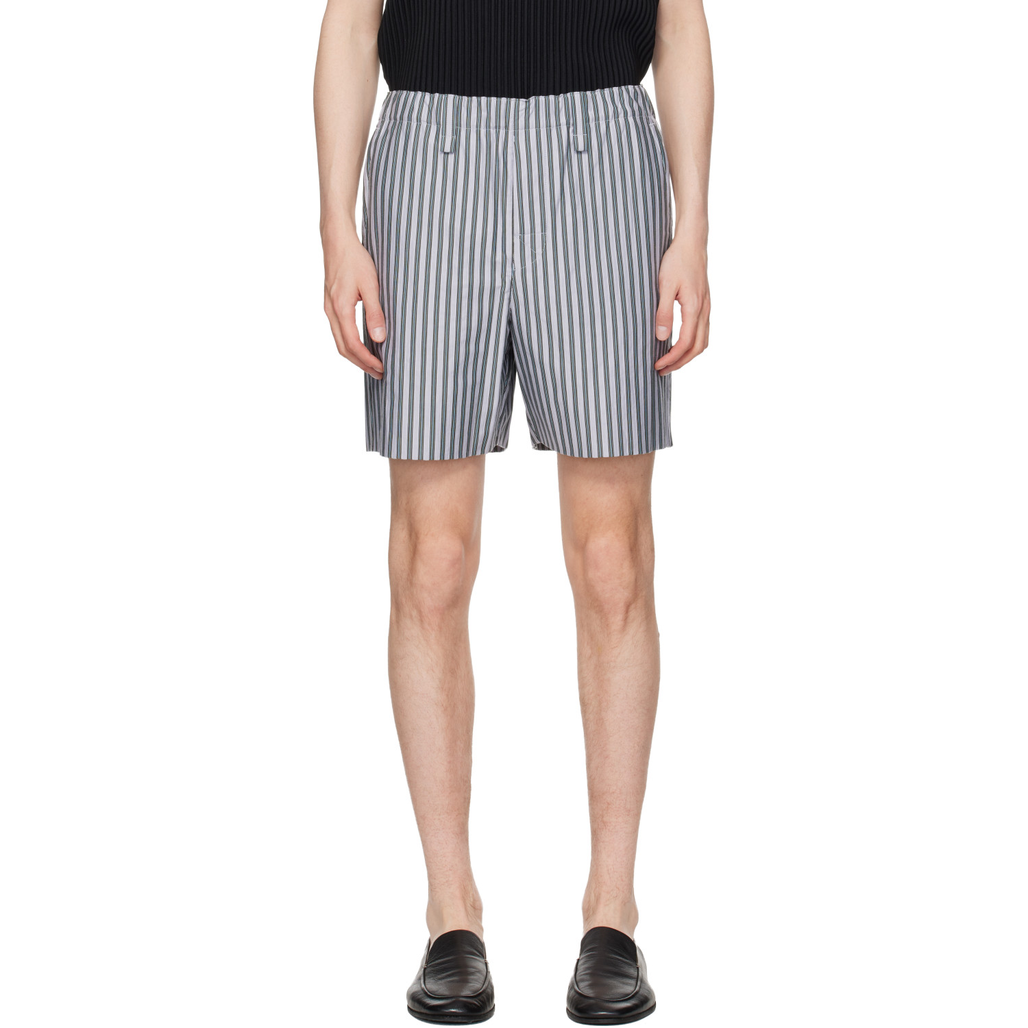 HOMME PLISSÉ ISSEY MIYAKE Blue Stripe Jersey Shorts