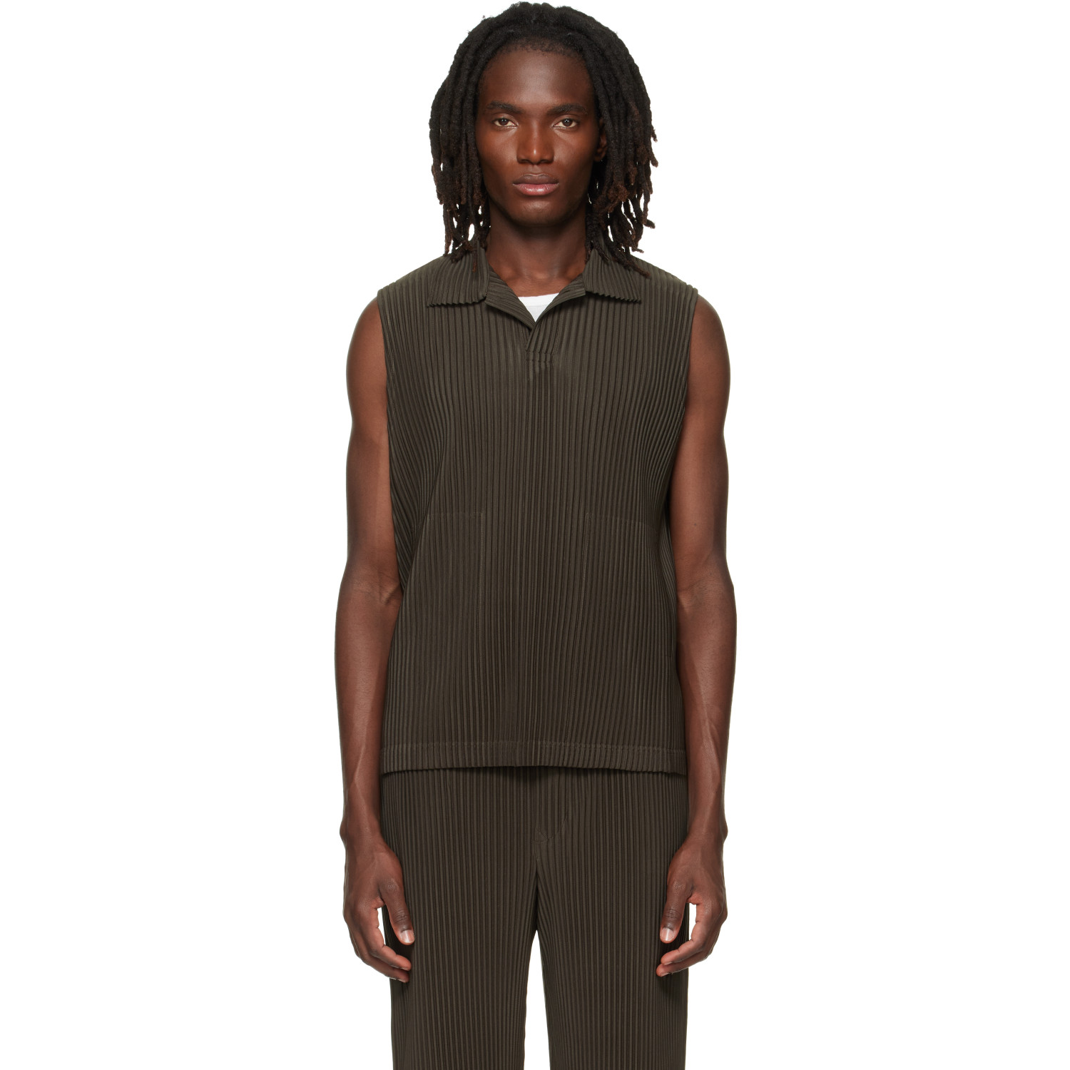 HOMME PLISSÉ ISSEY MIYAKE Brown Monthly Colors July Polo