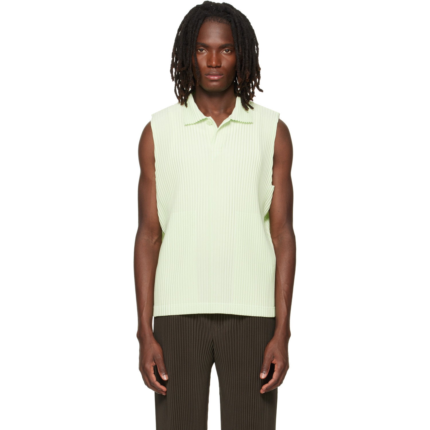 HOMME PLISSÉ ISSEY MIYAKE Green Monthly Colors July Polo