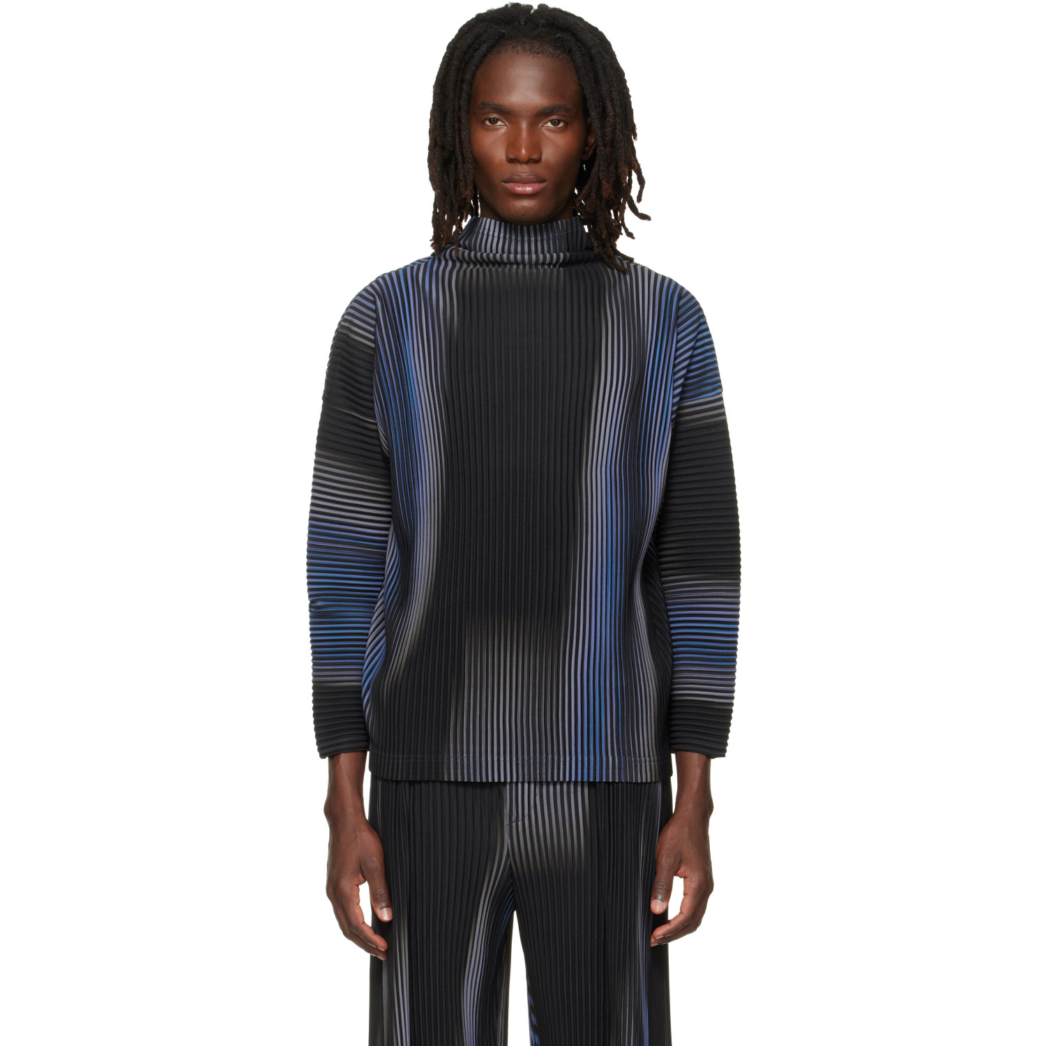 HOMME PLISSÉ ISSEY MIYAKE Blue & Black Blend Of Lights T-shirt