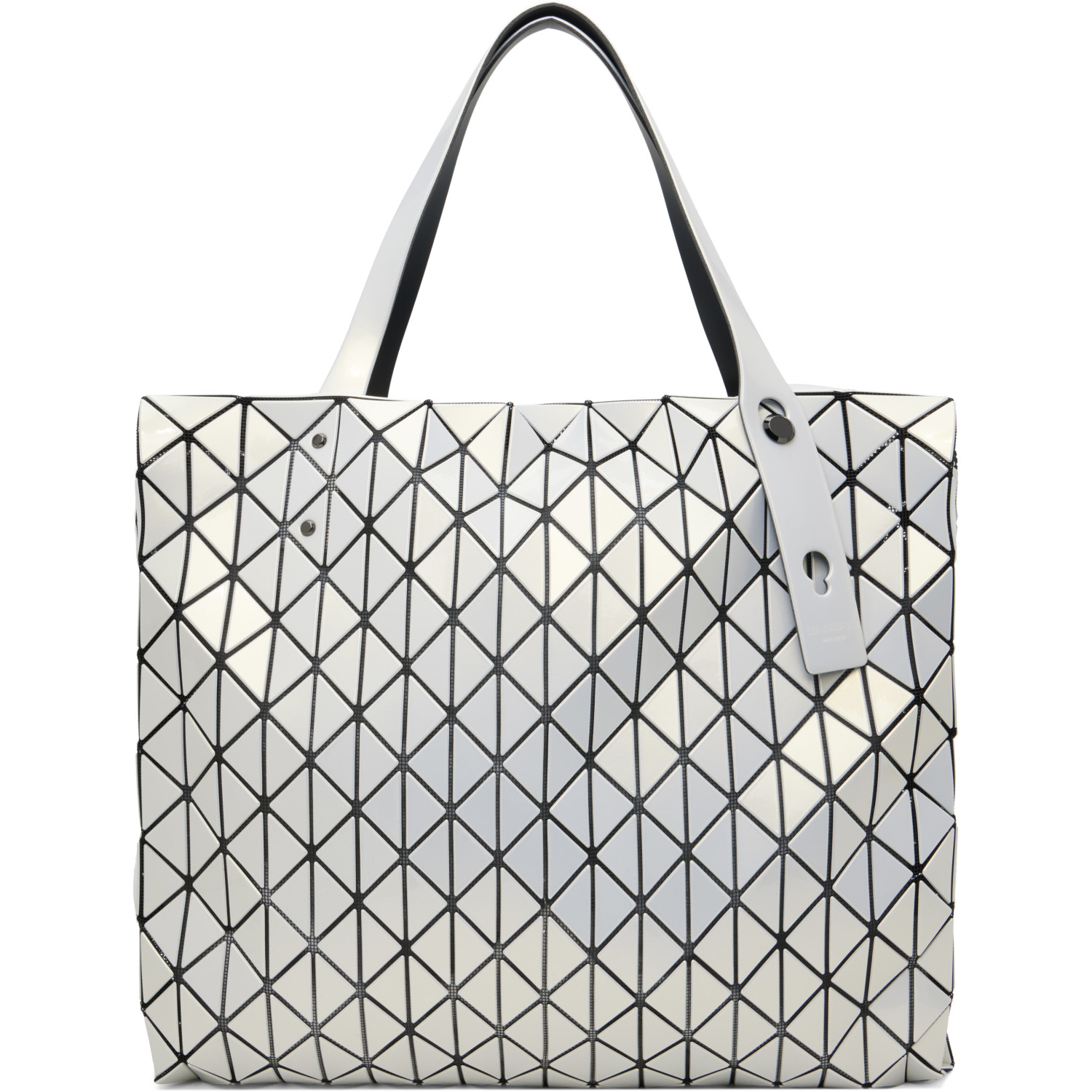 BAO BAO ISSEY MIYAKE White Row Metallic Tote