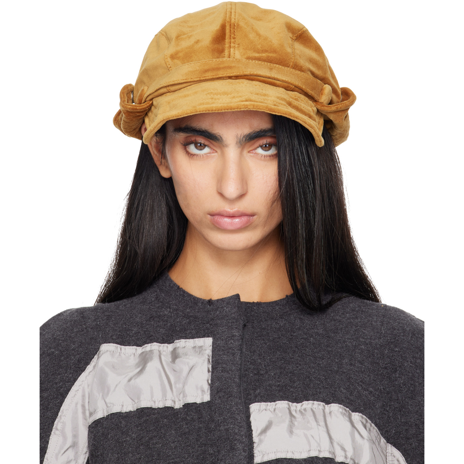 OPEN YY Beige Wire Bucket Beret Cap