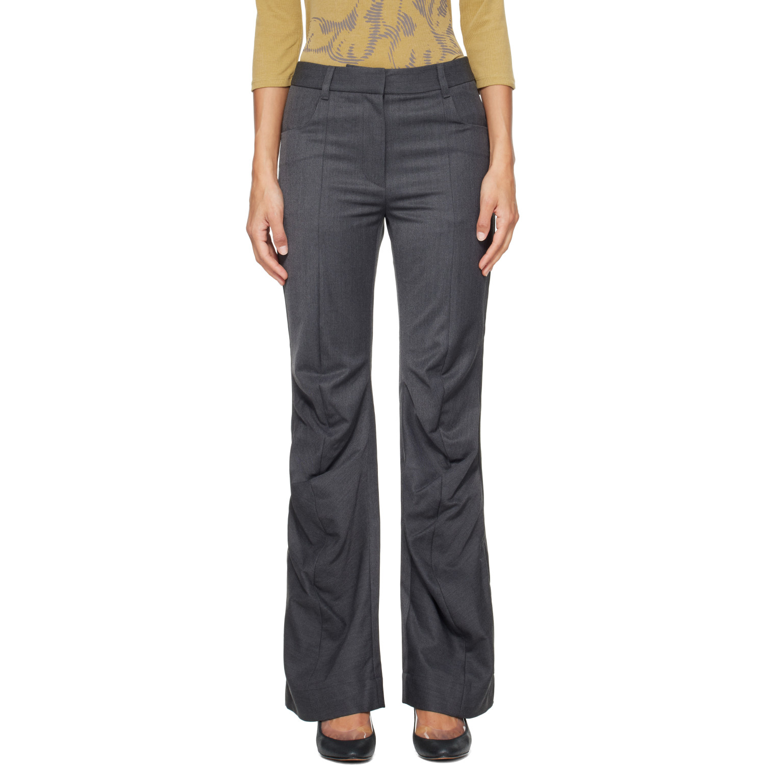 OPEN YY Gray Tailored Bootcut Trousers