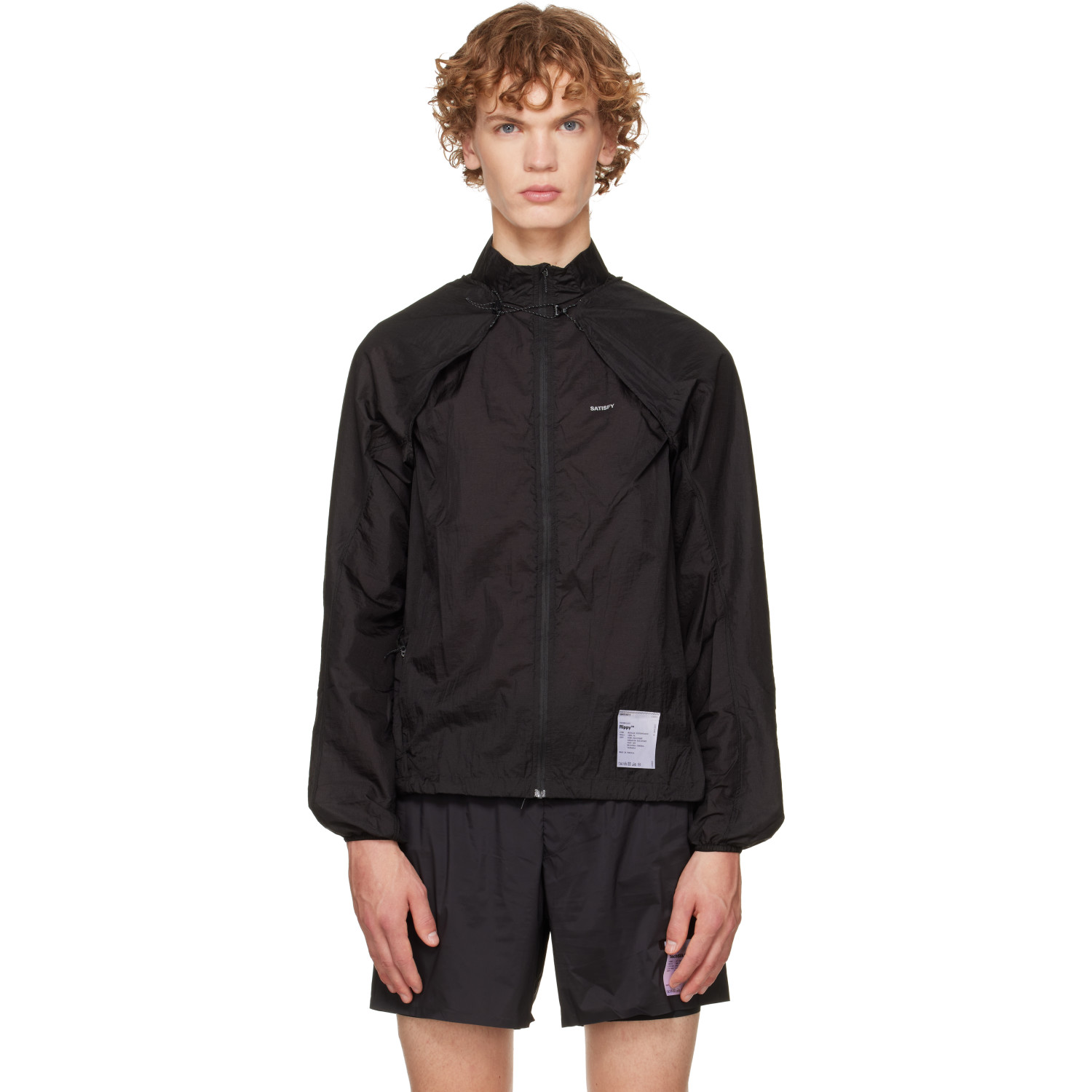 Satisfy Black Rippy Modular Windbreaker Jacket