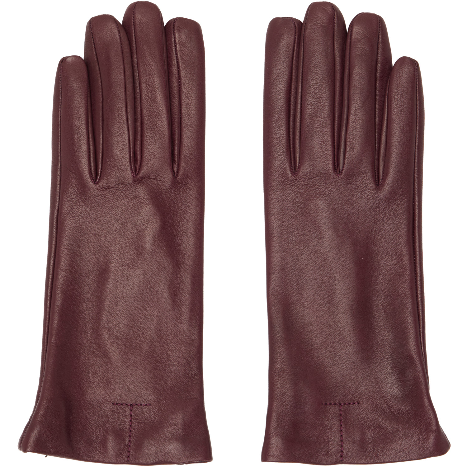 TOTEME Burgundy Leather Gloves