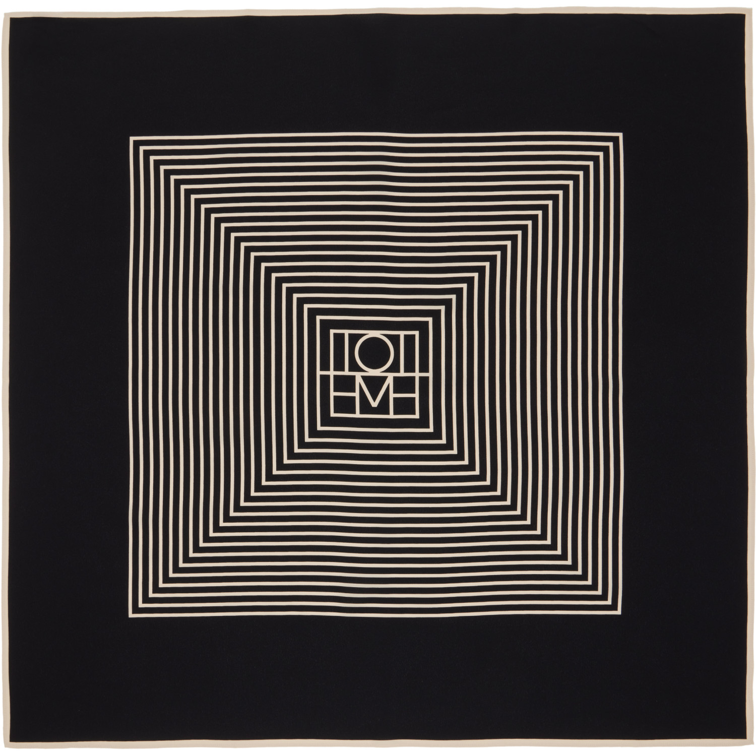 TOTEME Black Centered Monogram Silk Scarf